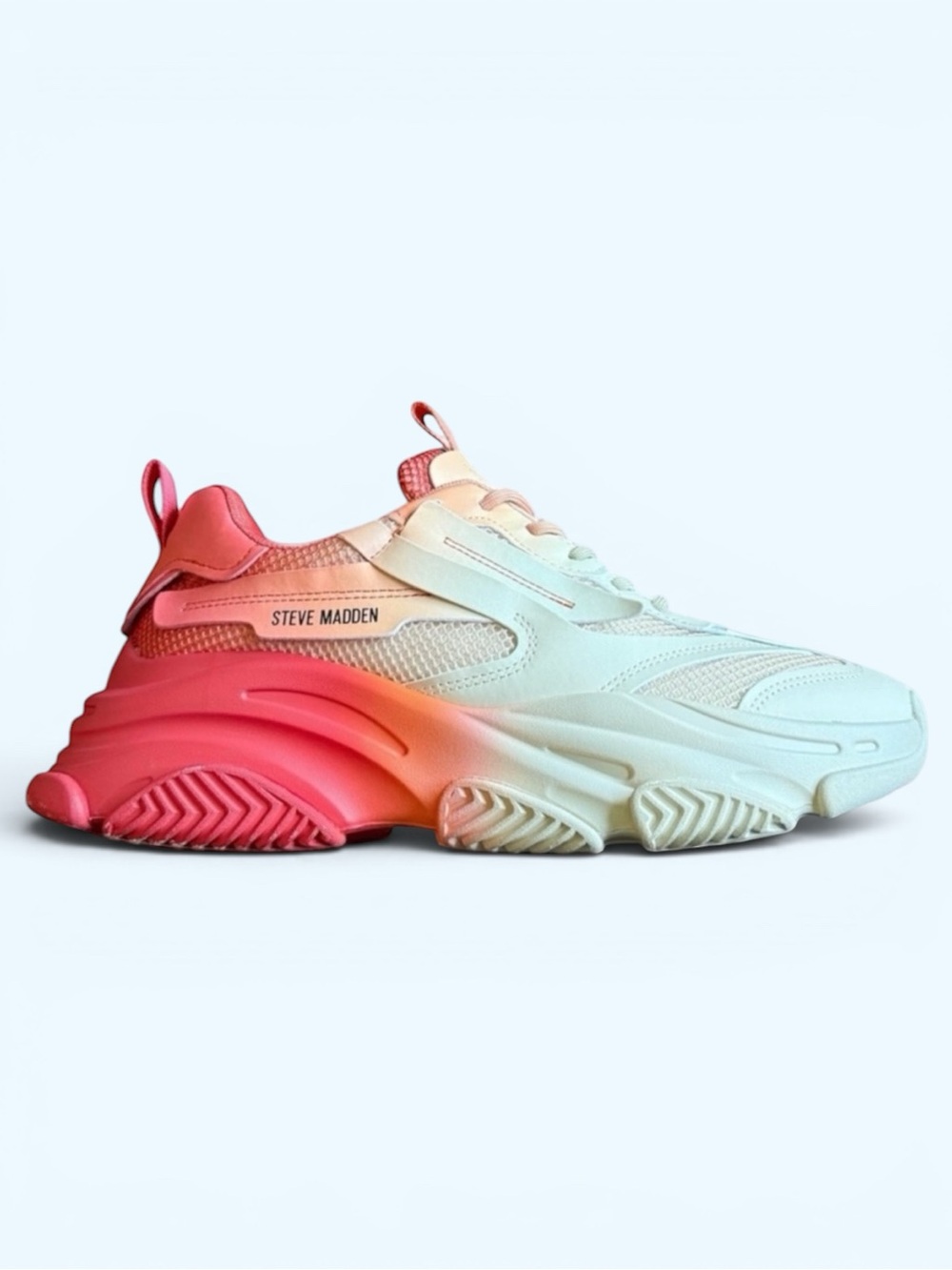 STEVE MADDEN Possession Sneakers Coral and Cream Size 11 Women